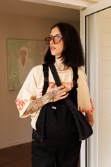 the stevie - the mumsie baby wearing overalls maternity baby carrier pregnancy