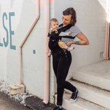 the jetset - the mumsie baby wearing overalls maternity baby carrier pregnancy