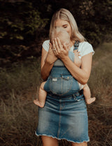 the summer - the mumsie baby wearing overalls maternity baby carrier pregnancy
