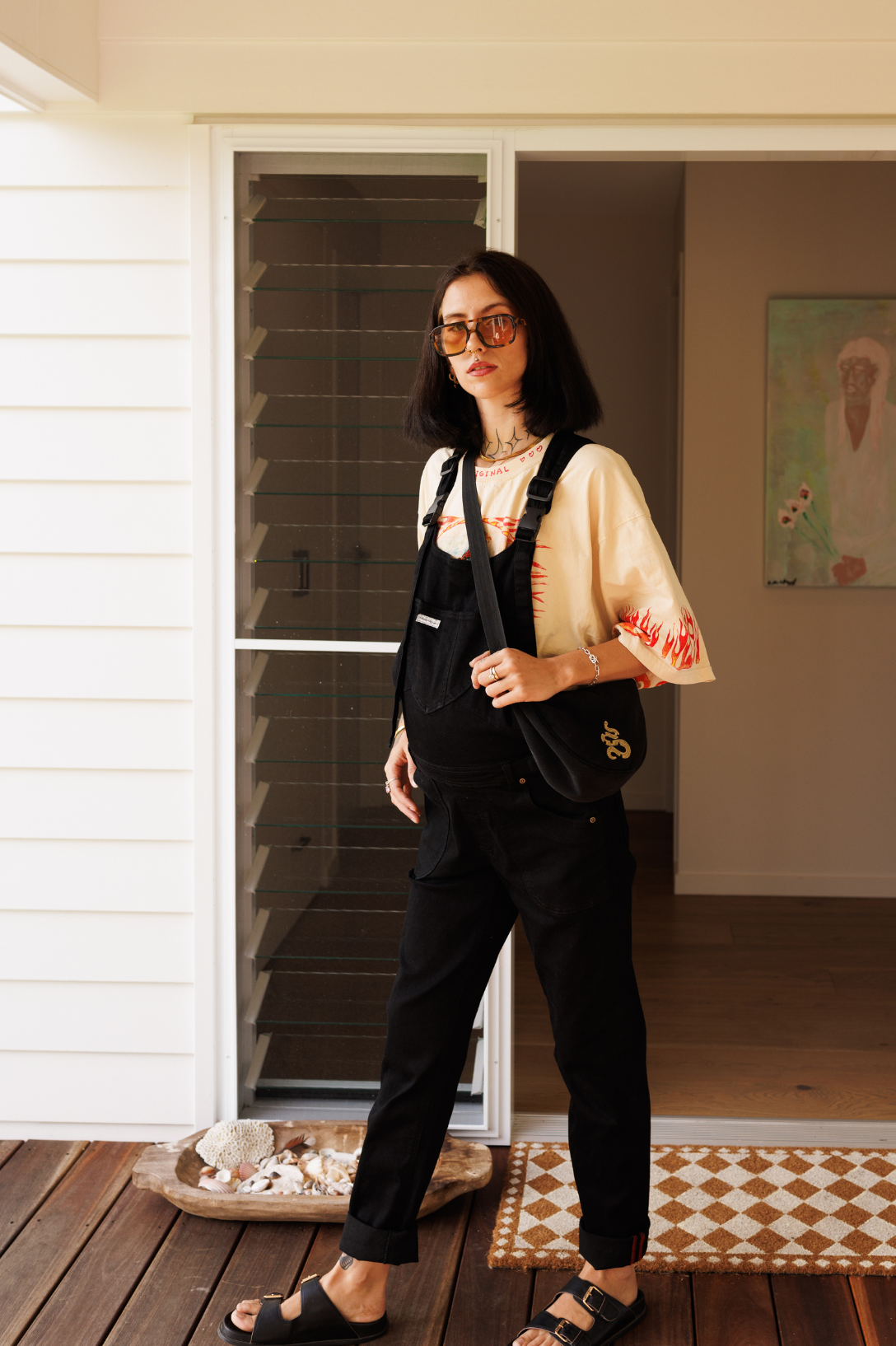 the stevie - the mumsie baby wearing overalls maternity baby carrier pregnancy