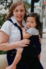 the frenchie - the mumsie baby wearing overalls maternity baby carrier pregnancy