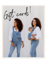the mumsie gift card - the mumsie baby wearing overalls maternity baby carrier pregnancy