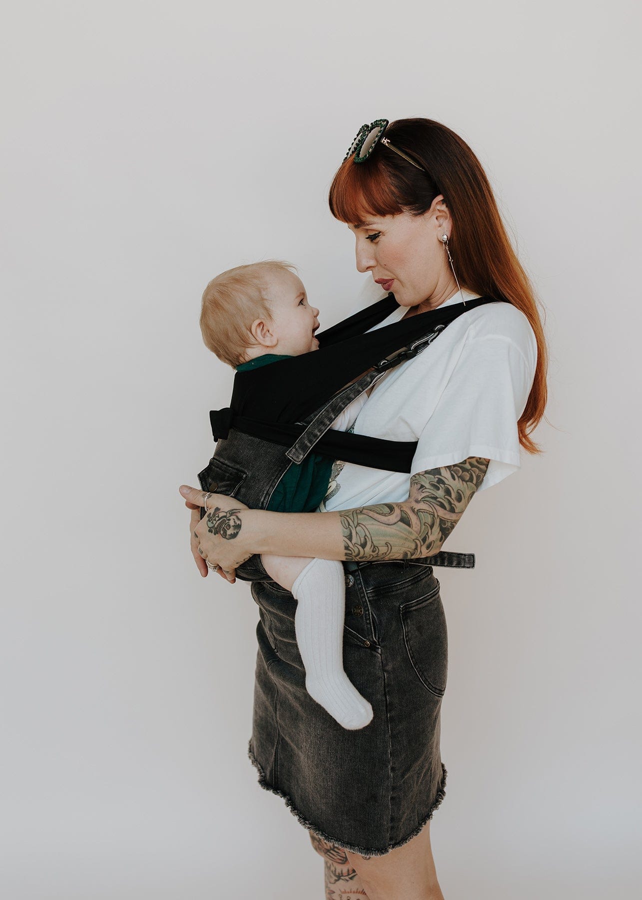 the night shift - the mumsie baby wearing overalls maternity baby carrier pregnancy